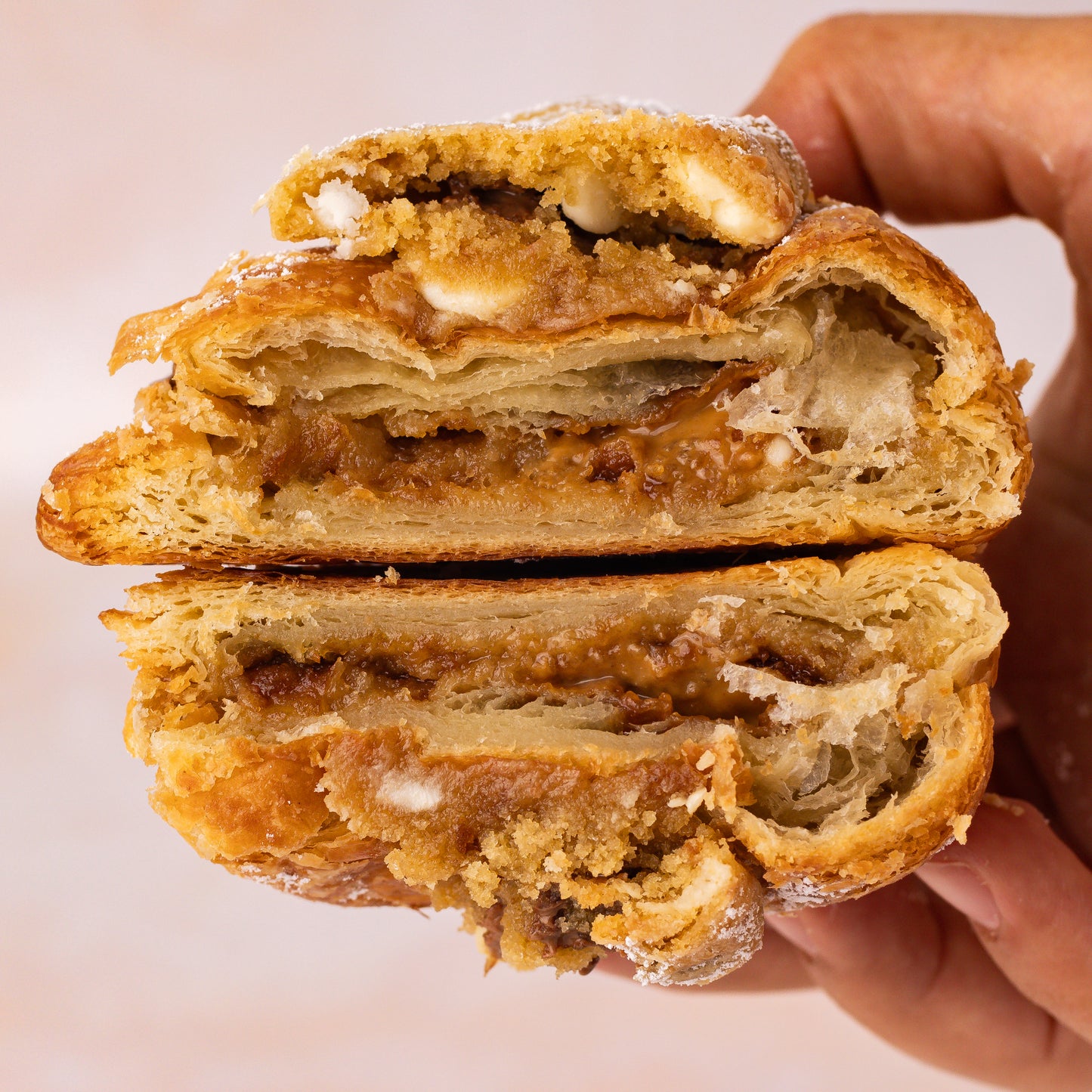 Biscoff Crookie with golden edges and gooey center