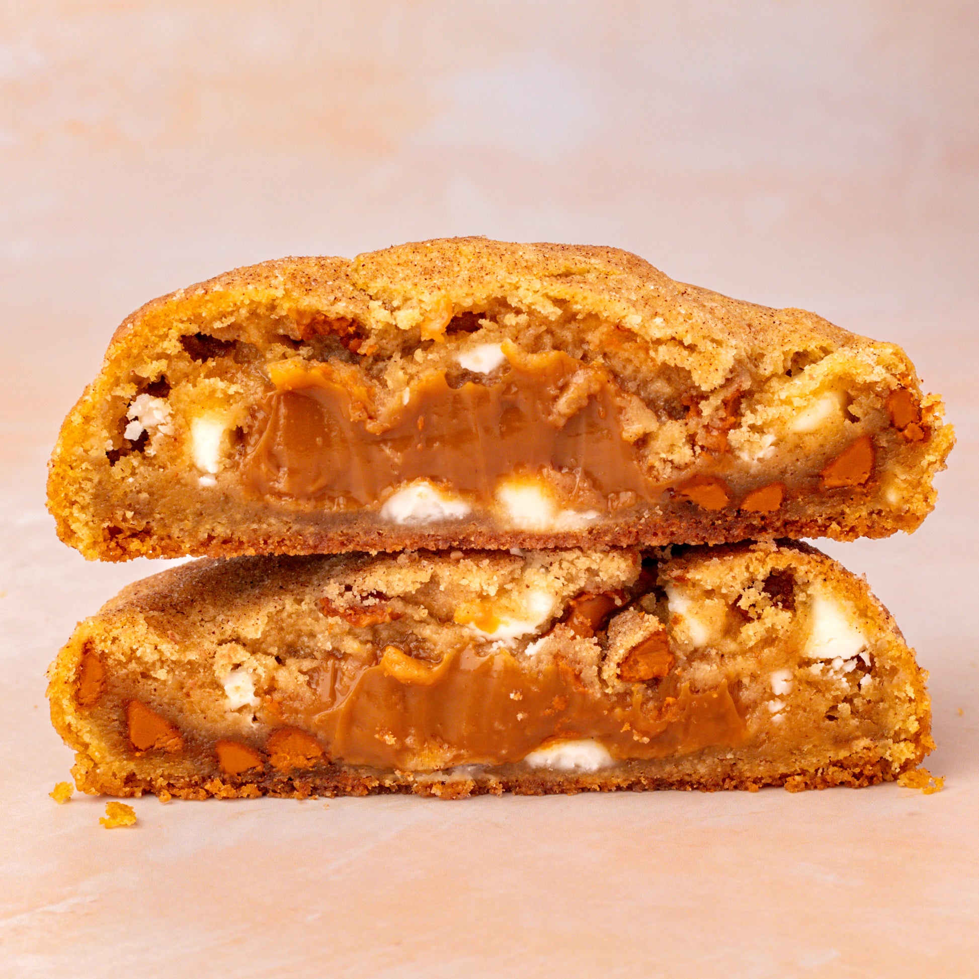 NY Style Churro Cookie with golden edges and gooey center