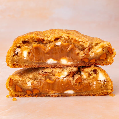 NY Style Churro Cookie with golden edges and gooey center