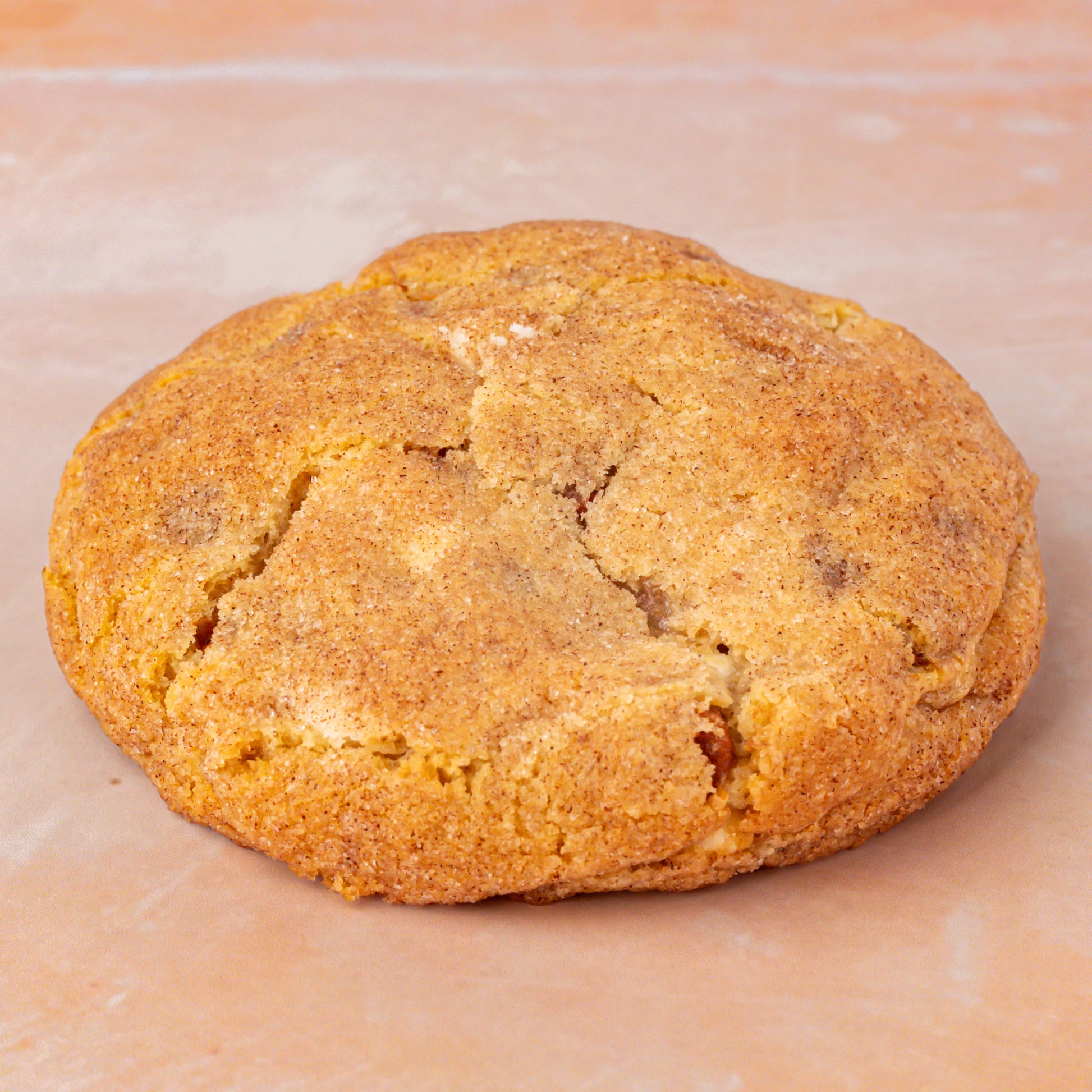 NY Style Churro Cookie with golden edges and gooey center