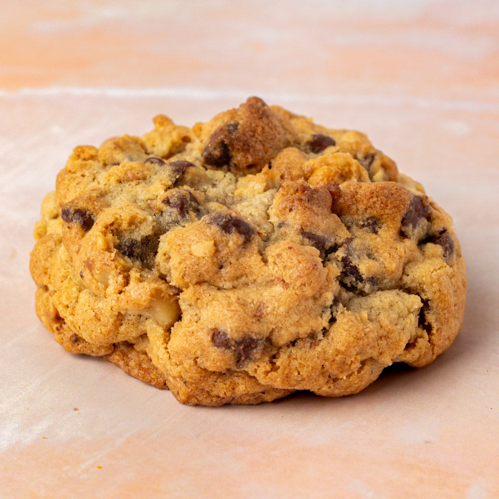 NY Style Gluten Free Cookies with golden edges and gooey center